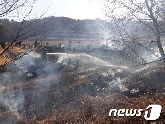 여수 봉두 영락공원서 화재