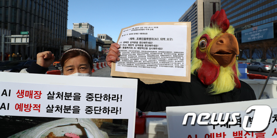 청와대에 AI 대책 요구하는 한국동물보호협회