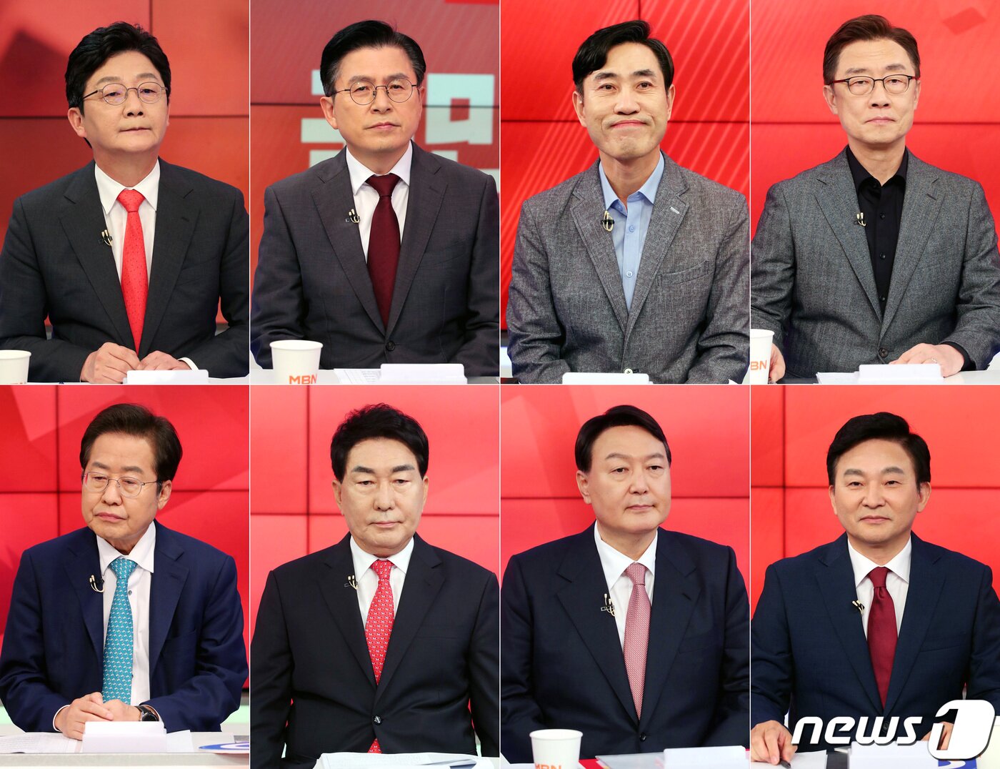 본문 이미지 - 왼쪽 첫째줄부터 시계방향으로 유승민, 황교안, 하태경, 최재형, 원희룡, 윤석열, 안상수, 홍준표 국민의힘 대선경선 예비 후보. ⓒ News1 국회사진취재단