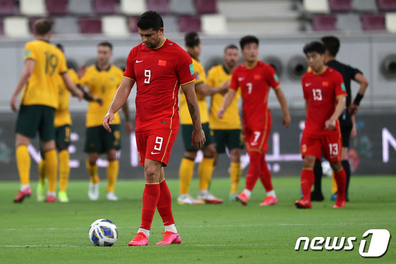 중국 대표팀의 경기 모습 © AFP=뉴스1