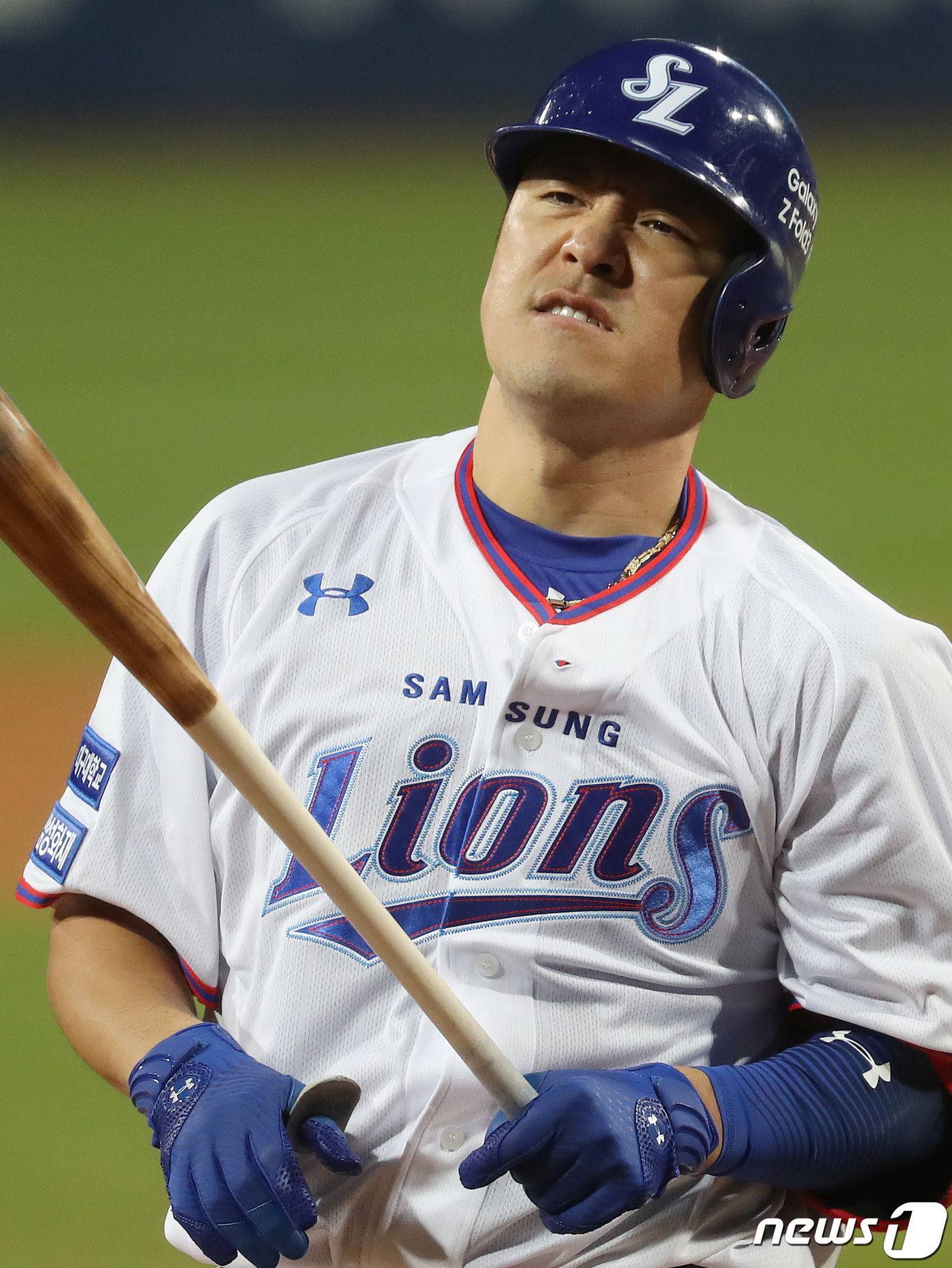 (대구=뉴스1) 공정식 기자 = 9일 오후 대구 삼성라이온즈파크에서 열린 '2021 프로야구 신한은행 SOL KBO리그' 포스트시즌 플레이오프 1차전 두산 베어스와 삼성 라이온즈의 …