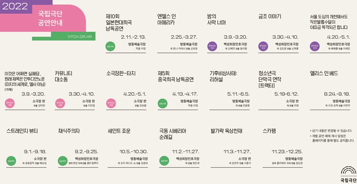본문 이미지 - 국립극단 2022년도 공연 일정ⓒ 뉴스1