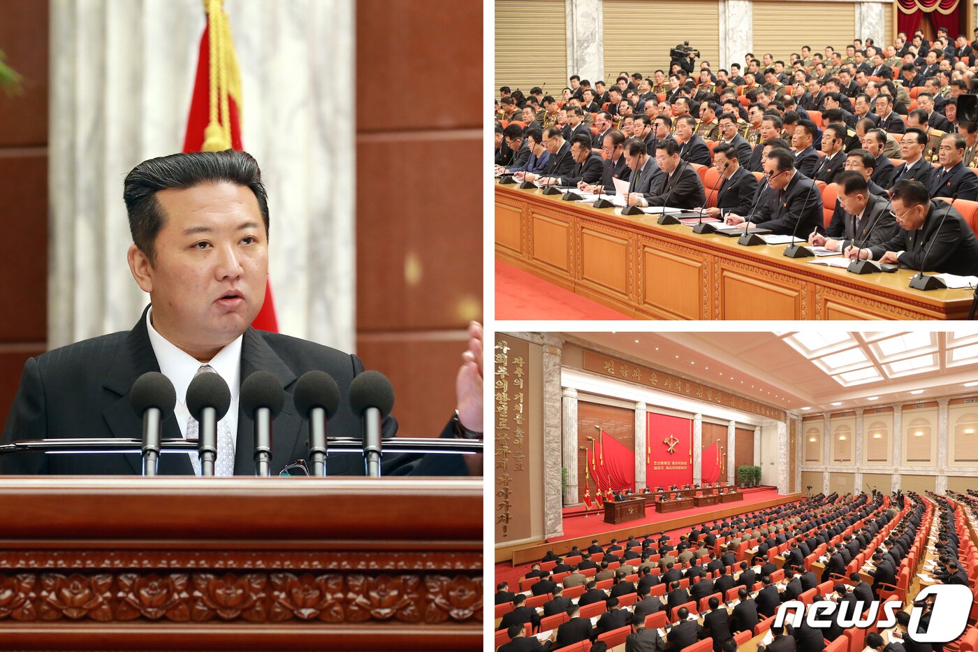 본문 이미지 - (평양 노동신문=뉴스1) = 북한이 지난 27일 개막한 당 중앙위원회 제8기 4차 전원회의 2일차 회의를 28일에 진행했다고 노동당 기관지 노동신문이 29일 보도했다. 북한은 지난 27일 회의 첫 날 김정은 총비서가 "역사적인 결론 '2022년도 당과 국가의 사업방향에 대하여'를 하셨다＂라고 뒤늦게 밝혔다. [국내에서만 사용가능. 재배포 금지. DB 금지. For Use Only in the Republic of Korea. Redistribution Prohibited] rodongphoto@news1.kr