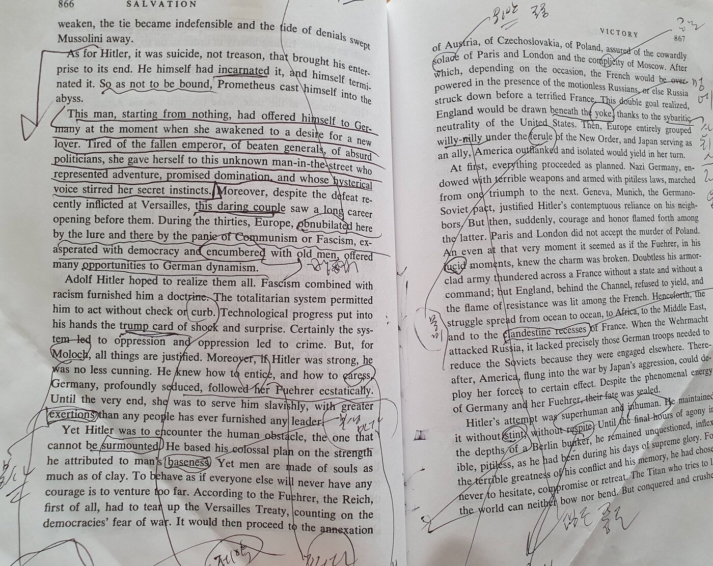 본문 이미지 - '전쟁회고록' 중 히틀러에 대한 서술 부분. 조성관 작가 제공