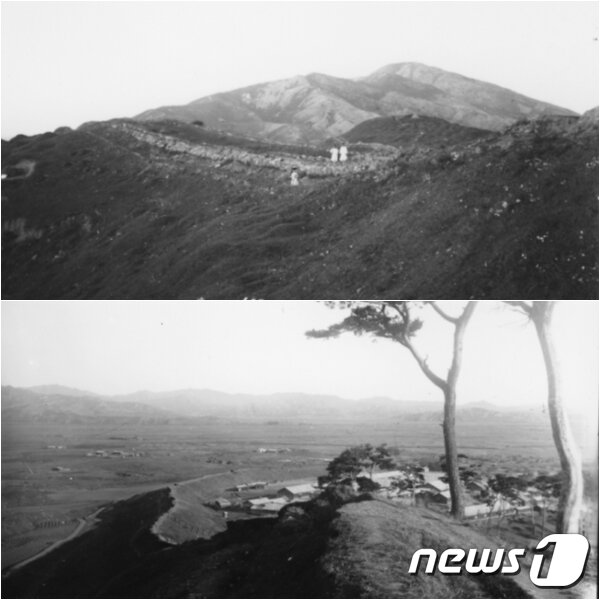 본문 이미지 - 일제강점기 때 촬영한 함흥읍성의 북쪽 성곽(위)과 동쪽 성곽(아래)의 전경. (국립중앙박물관 제공) 2021.02.27.ⓒ 뉴스1