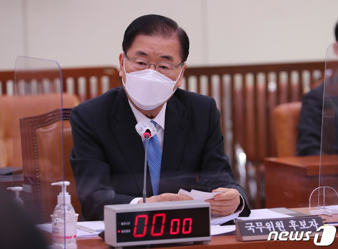 본문 이미지 - 정의용 외교부 장관 후보자가 5일 국회 외교통일위원회 인사청문회에서 답변하고 있다. 2021.2.5/뉴스1 ⓒ News1 신웅수 기자