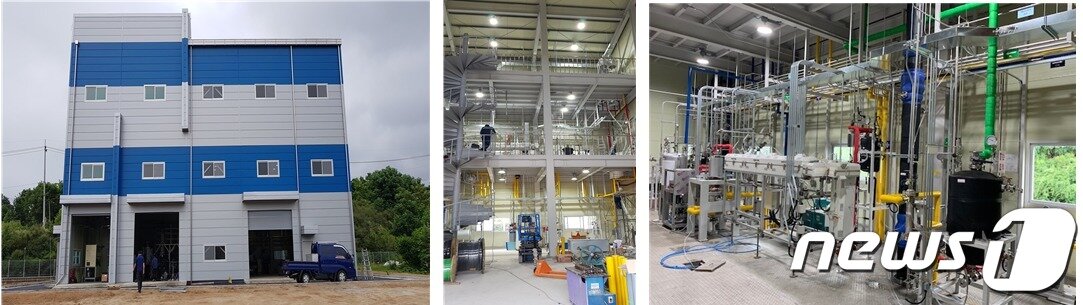 본문 이미지 - 켐트로스 생산공정 건설 및 시험 가동 중 (20210312): 불소계 단량체, 중합체 병행생산 공정 [연료전지 전해질(PFSA), 이차전지 바인더 및 불소고무(PVDF)](제공:화학연)ⓒ 뉴스1