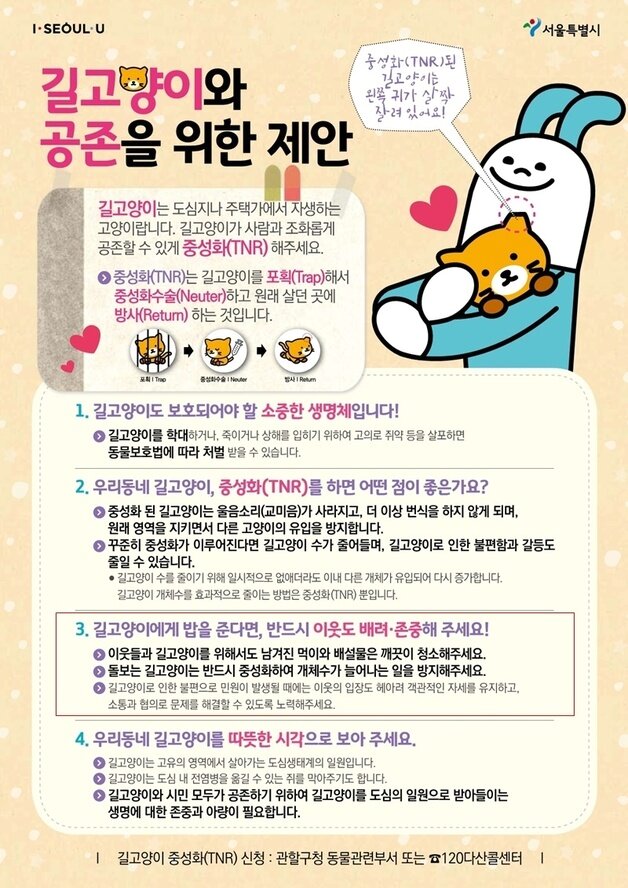 본문 이미지 - 길고양이와 공존을 위한 서울시 포스터 ⓒ 뉴스1