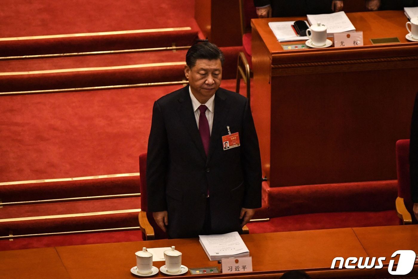 본문 이미지 - 시진핑 중국 국가주석이 전인대 개막식에 참석하고 있다. ⓒ AFP=뉴스1 ⓒ News1 우동명 기자
