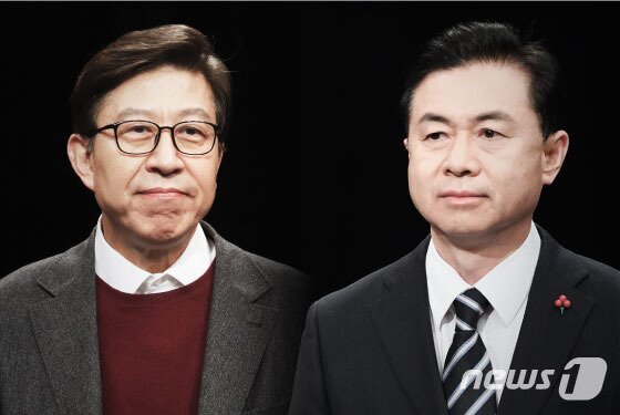 본문 이미지 - 부산시장 보궐선거에 출마한 김영춘 더불어민주당 후보(오른쪽)와 박형준 국민의힘 후보. ⓒ News1 김일환 디자이너
