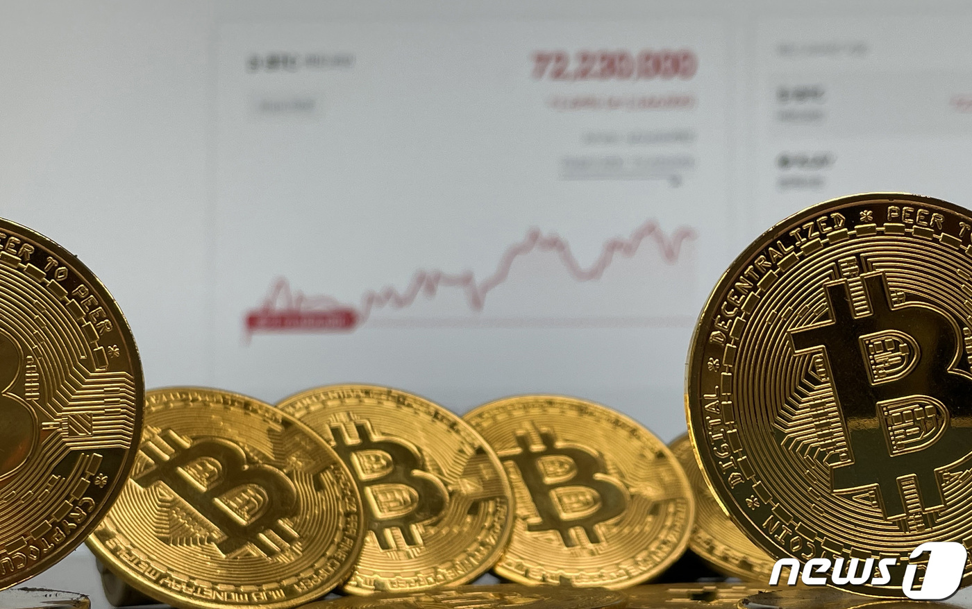 7200만원대 돌파한 비트코인 - 뉴스1