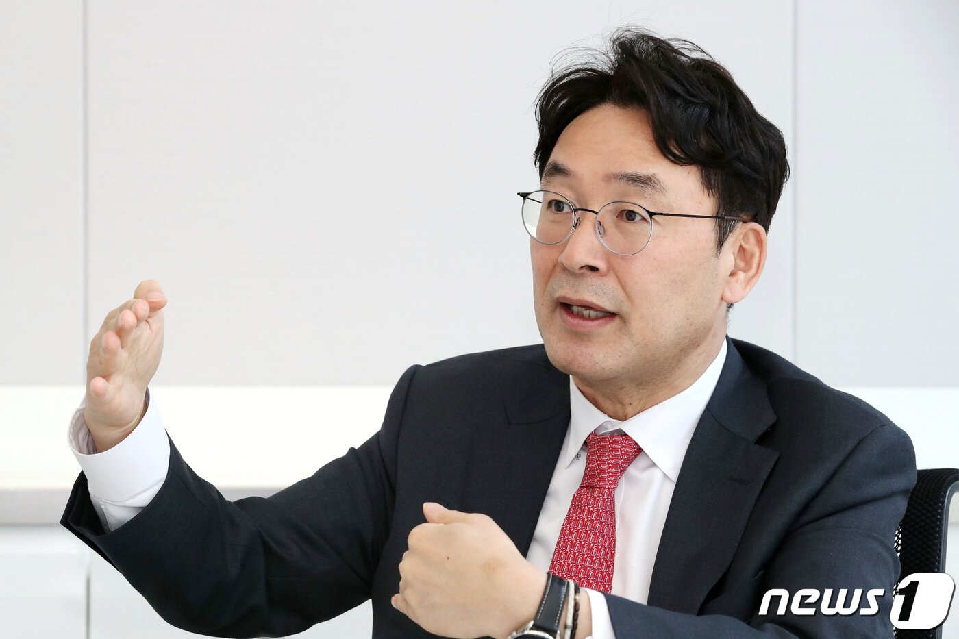 본문 이미지 - 삼성증권 오현석 센터장이 8일 서울 서초구 삼성생명서초타워에서 뉴스1과 인터뷰를 하고 있다. 2021.4.8/뉴스1 ⓒ News1 이광호 기자