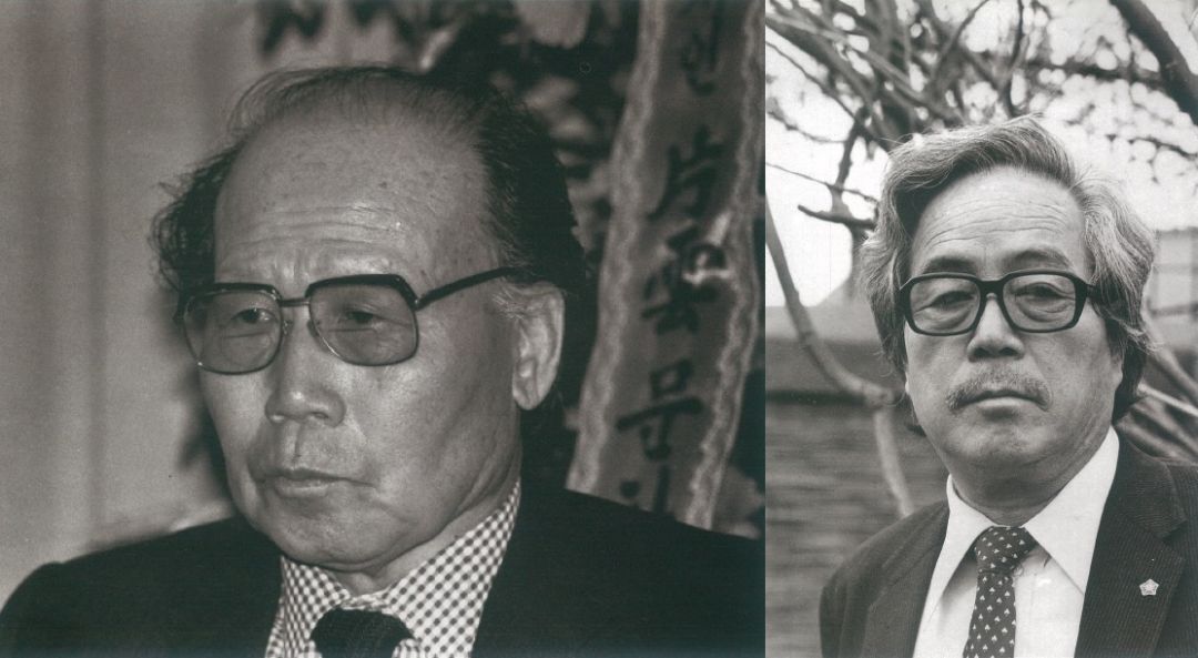 본문 이미지 - 시인 조병화(왼쪽)와 소설가 이병주(대산문화재단)ⓒ 뉴스1ⓒ 뉴스1