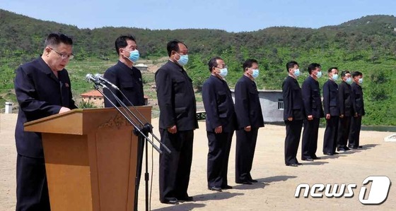 북한 평안북도 관개수로 건설…\'물길통수식\' 열려