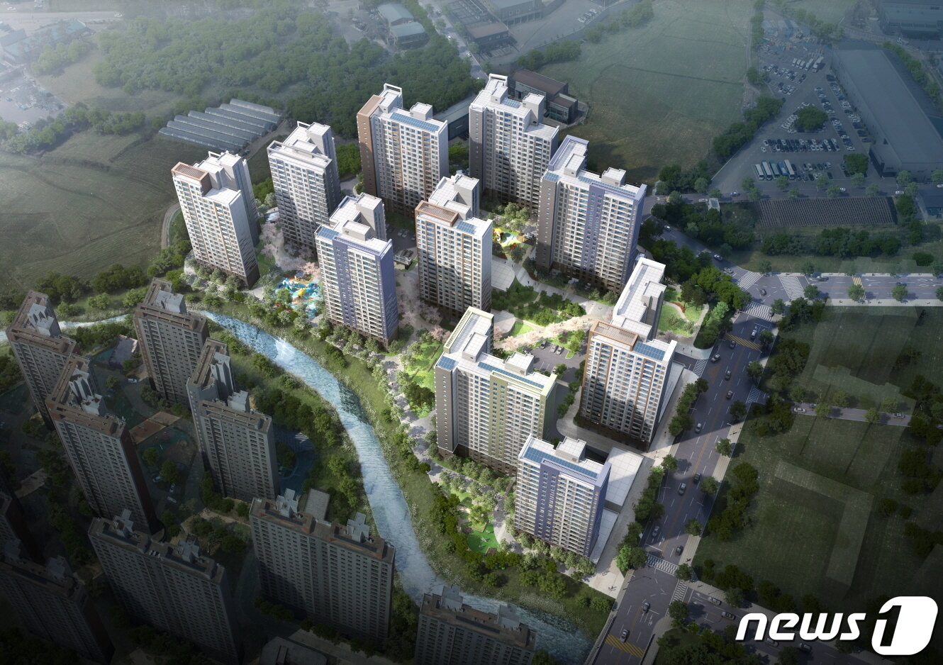 본문 이미지 - 아산 해링턴플레이스 스마트밸리 조감도ⓒ 뉴스1