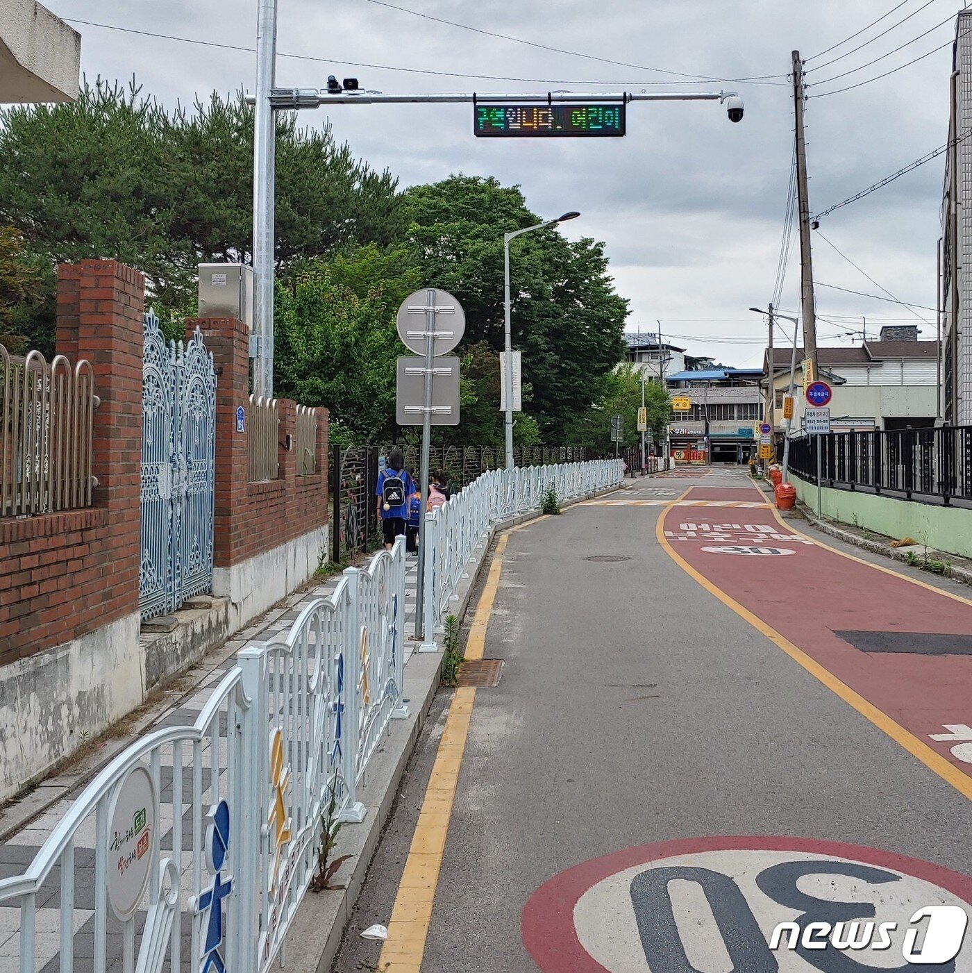 본문 이미지 - 보은군 보은읍 삼산초 앞 무인단속카메라. ⓒ 뉴스1