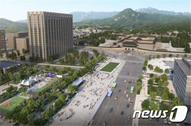 본문 이미지 - 2022년 개방될 광화문광장 조감도.(서울시 제공)ⓒ 뉴스1