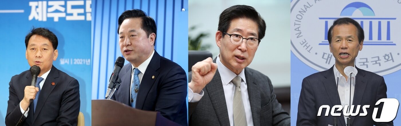 본문 이미지 - (왼족부터) 이광재 의원, 김두관 의원, 양승조 충남지사, 최문순 강원지사. ⓒ 뉴스1