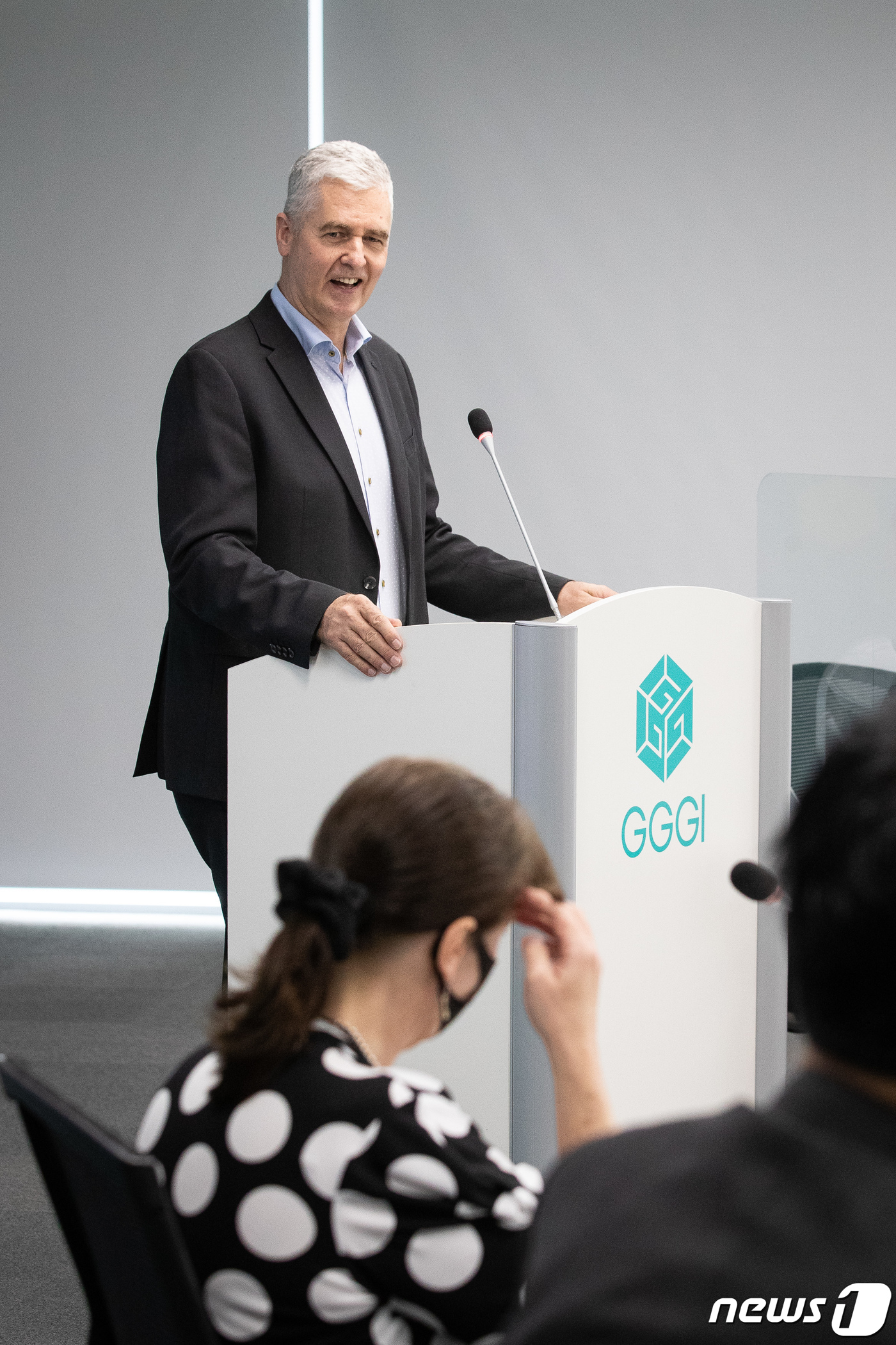 (서울=뉴스1) 유승관 기자 = 프랭크 리즈버만(Frank Rijsberman) 글로벌녹색성장연구소(GGGI) 사무총장이 29일 서울 중구 글로벌녹색성장연구소에서 열린 '녹색 수소 …