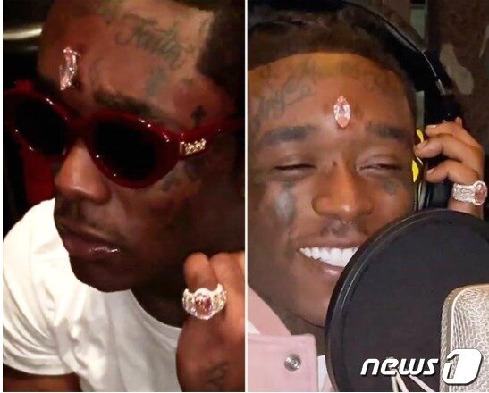 본문 이미지 - 다이아몬드를 이마에 박은 모습 - 우지 버트 인스타 갈무리 