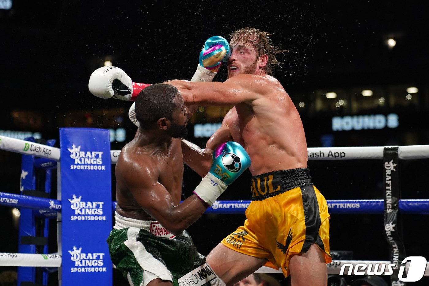 본문 이미지 - 메이웨더와 로건 폴 경기 ⓒ 로이터=뉴스1 ⓒ News1 이종덕 기자