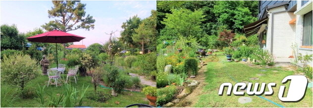 본문 이미지 - 왼쪽부터 조은정 갤러리 정원(풍류상), 유영수씨 개인정원(올곧음상).(전주시제공)ⓒ 뉴스1