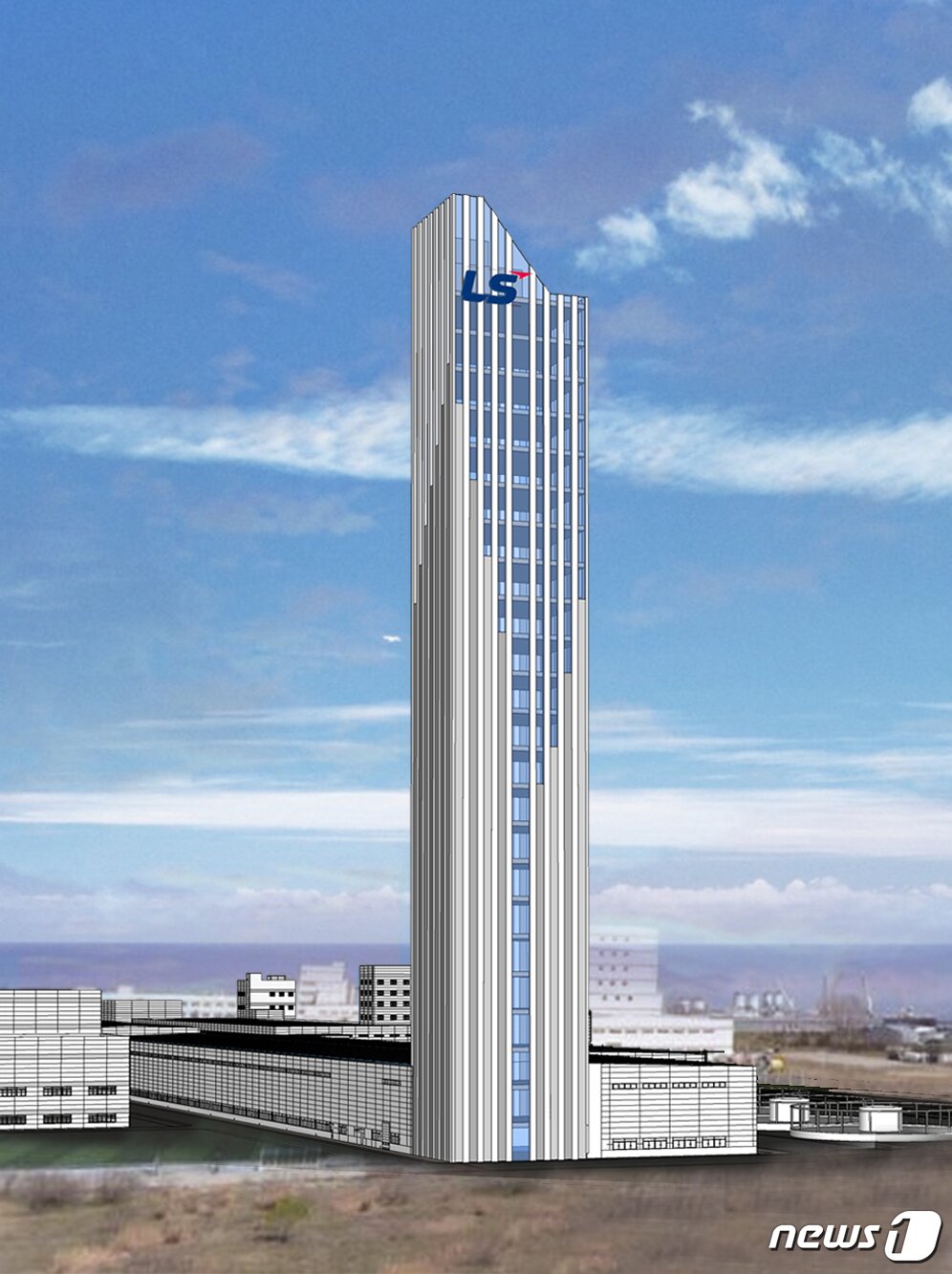 본문 이미지 - LS전선 동해 제2사업장의 국내 최대 높이 전력 케이블 생산타워 조감도. (LS전선 제공)ⓒ 뉴스1