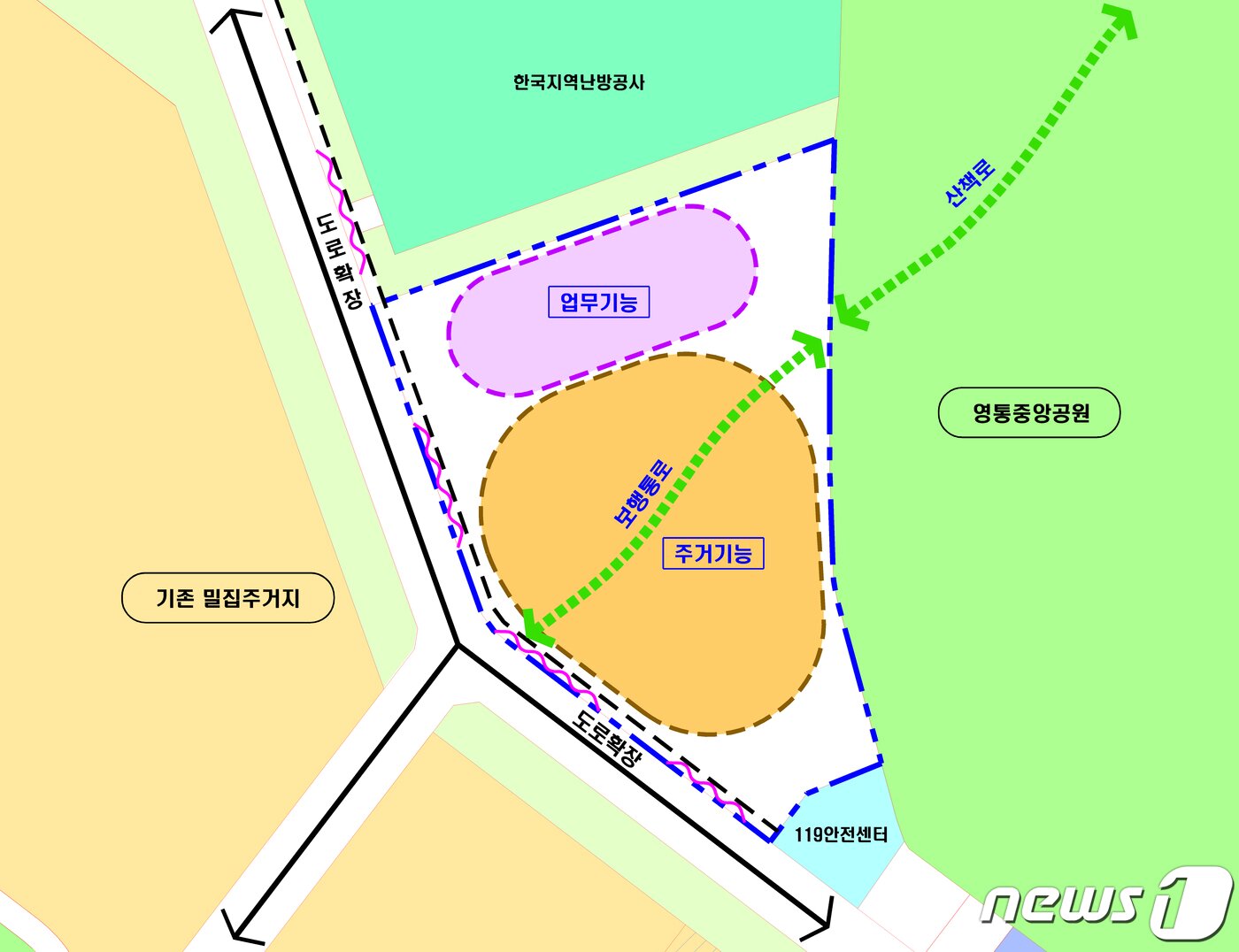 본문 이미지 - 경기 수원시 영통구 영통동 961-11 지구단위계획 구성안.(수원시 제공)ⓒ 뉴스1