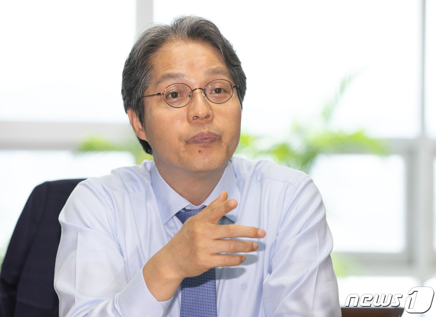 본문 이미지 - 김상엽 알파돔시티 자산관리 대표이사가 5일 오후 경기도 성남시 분당구 알바돔시티 자산관리 본사에서 뉴스1과 인터뷰를 하고 있다 2021.7.5/뉴스1 ⓒ News1 이재명 기자