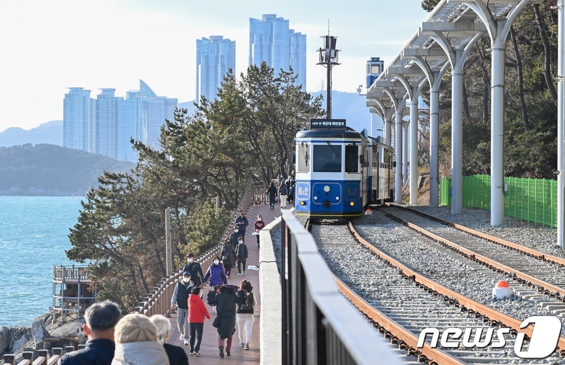 본문 이미지 - 그린레일웨이, 해운대 해변열차(해운대구청 제공)ⓒ 뉴스1