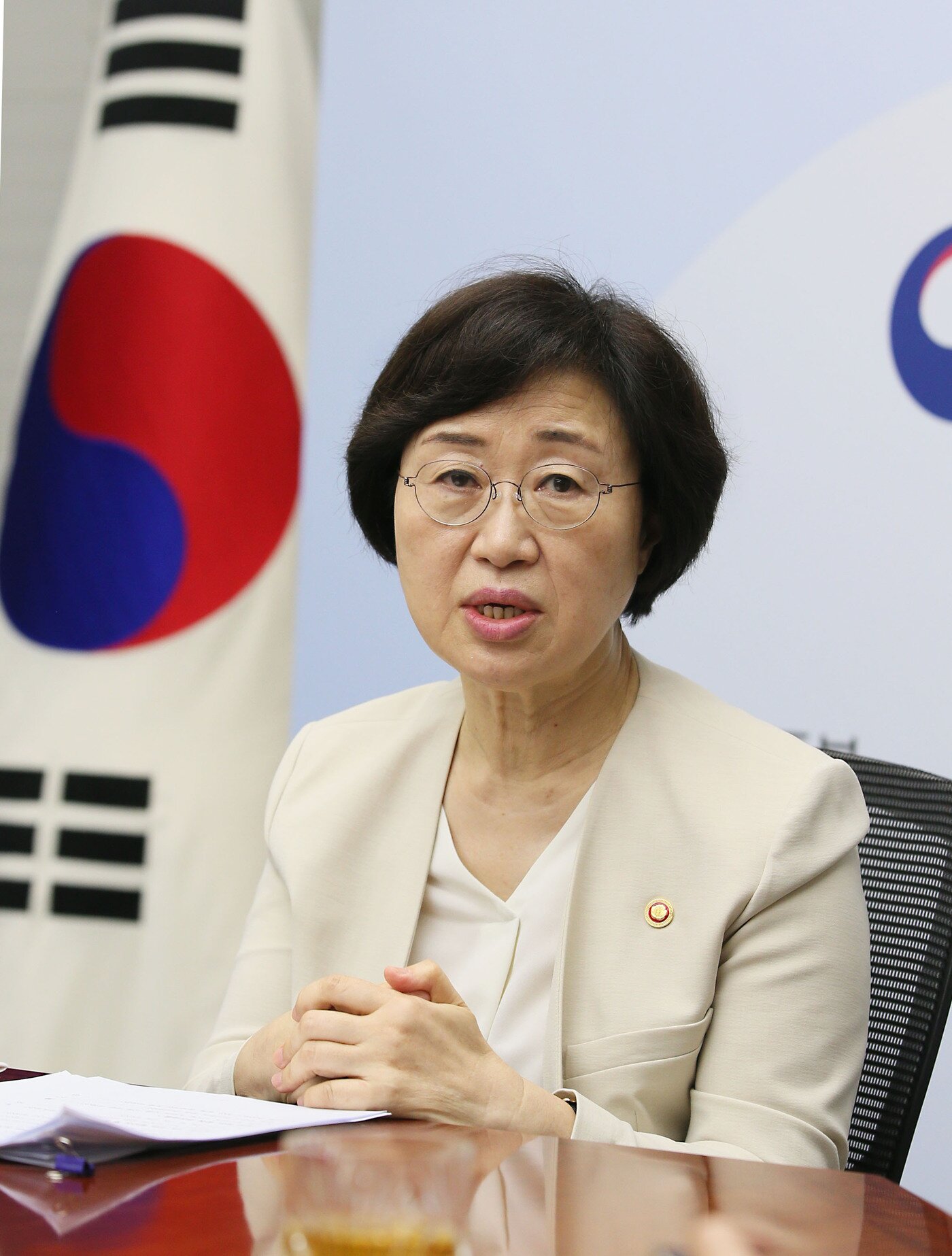 본문 이미지 - 정영애 여가부 장관이 11일 뉴스1과 인터뷰하고 있다(여가부 제공).ⓒ 뉴스1