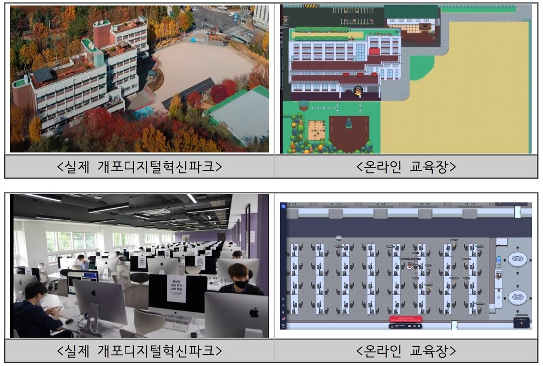 본문 이미지 - 이노베이션 아카데미 교육생들이 메타버스 플랫폼 '게더타운'에 만든 온라인 교육장. (이노베이션 아카데미 제공)ⓒ 뉴스1