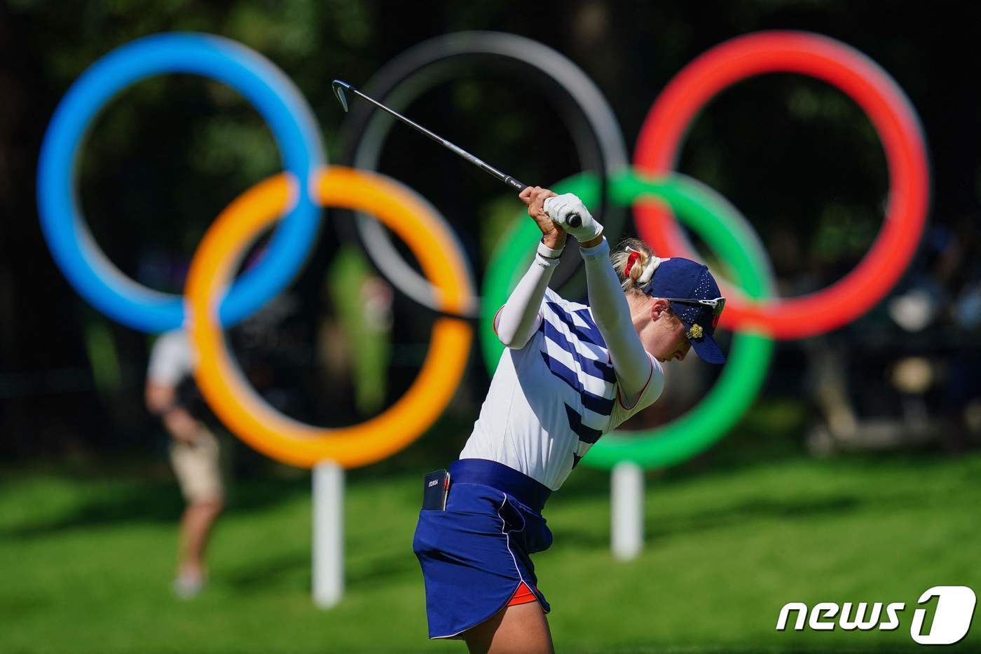 본문 이미지 - 2020 도쿄 올림픽 단독 선두에 자리한 넬리 코다 ⓒ AFP=뉴스1