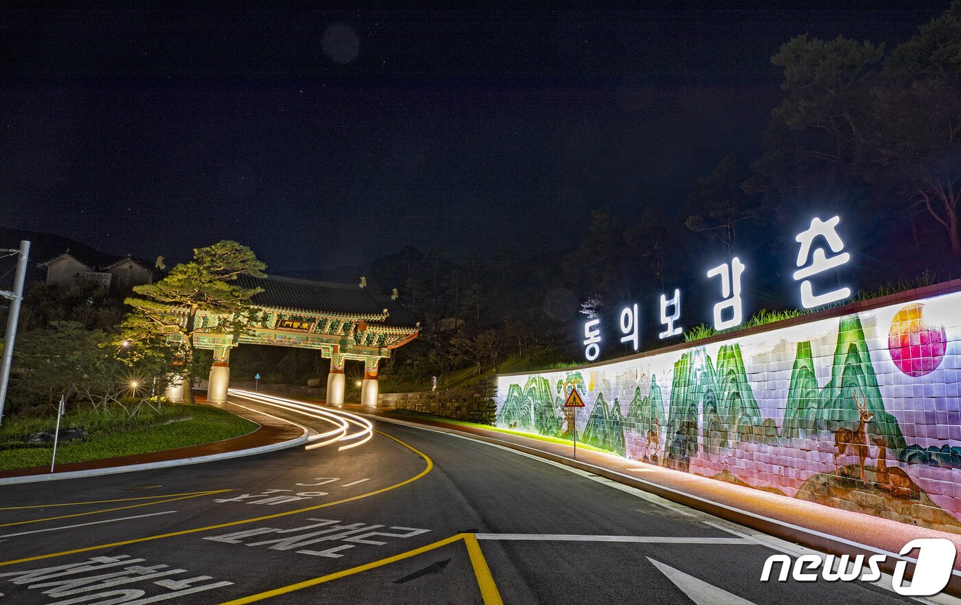본문 이미지 - 산청 동의보감촌 출입문 동의문 야경.(산청군 제공)ⓒ 뉴스1