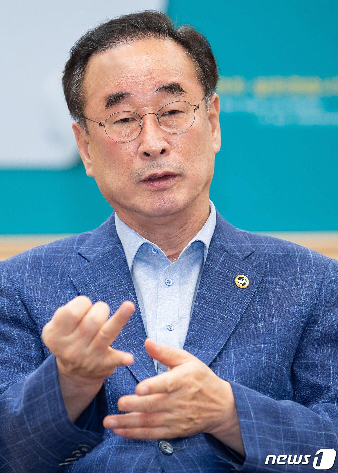 본문 이미지 - 장세용 구미시장이 20일 뉴스1과 인터뷰를 하고 있다. (구미시 제공) 2021.9.20/뉴스1 ⓒ News1 정우용 기자