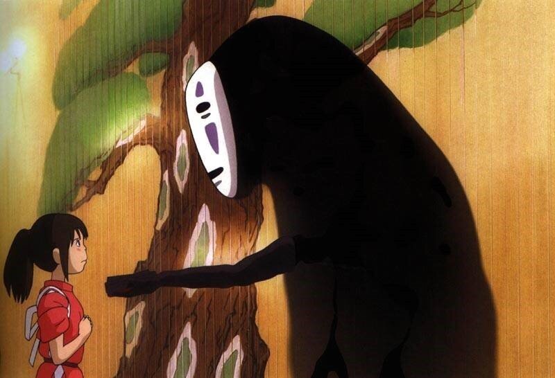 본문 이미지 - 센(왼쪽)과 가오나시. 사진=<센과 치히로의 행방불명> 스틸컷. ⓒ 뉴스1