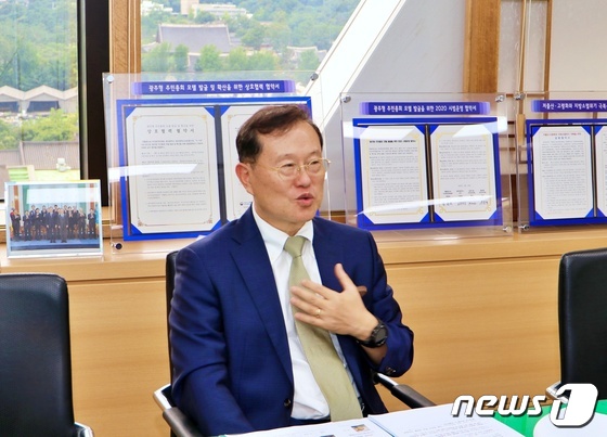 김순은 대통령소속 자치분권위원장이 2일 뉴스1과의 인터뷰에서 발언하고 있다.© 뉴스1