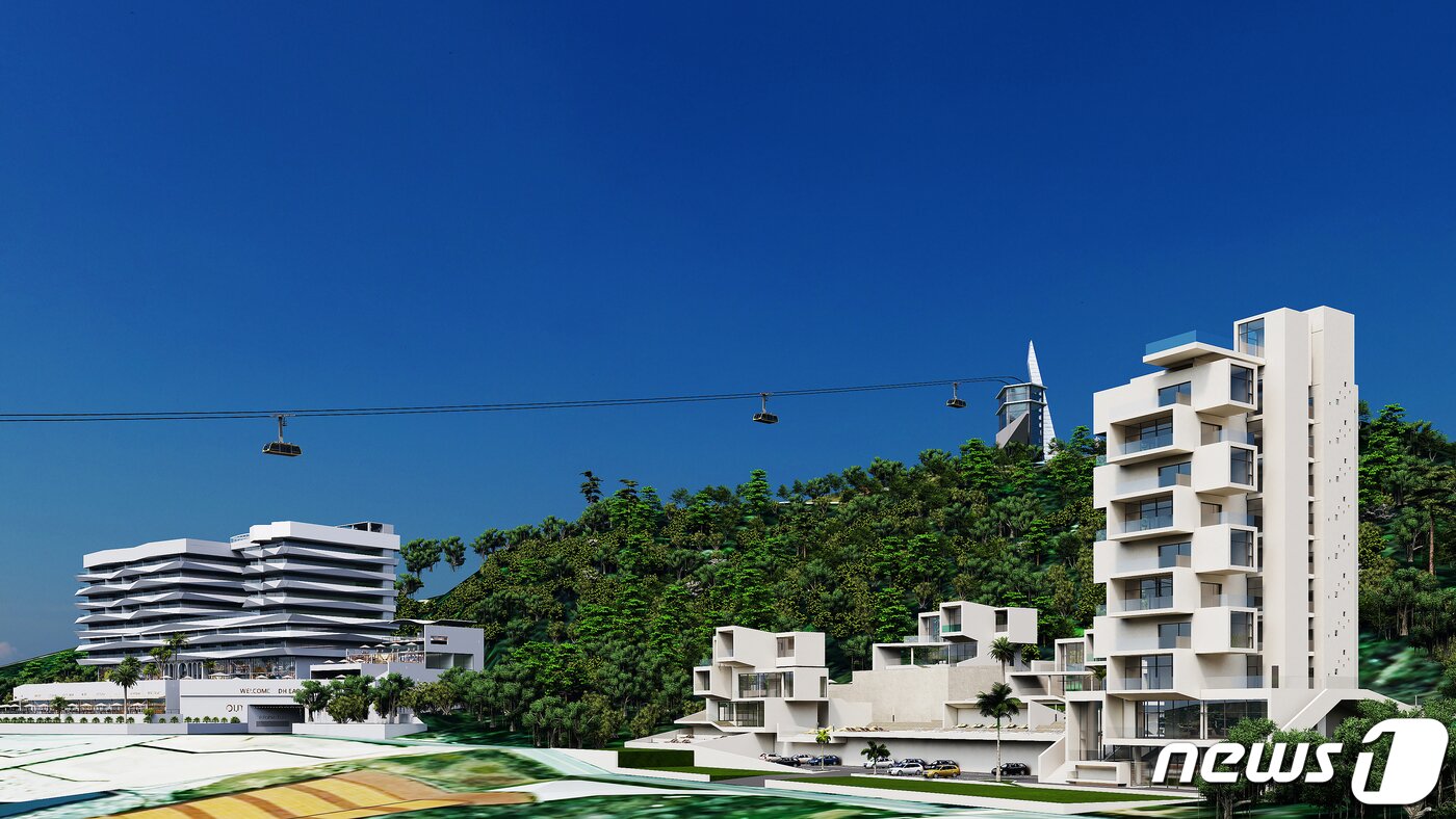 본문 이미지 - 진도 녹진관광지에 들어서는 대규모 리조트·풀빌라 조감도(진도군 제공)/뉴스1