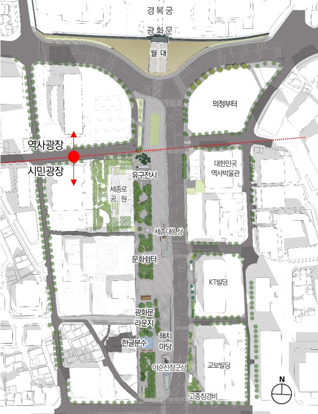 본문 이미지 - 광화문광장 배치도(서울시 제공).ⓒ 뉴스1