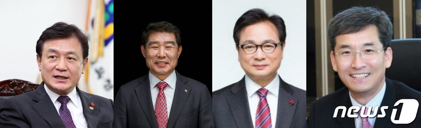 본문 이미지 - 오는 6월1일 치러지는 8회 전국동시지방선거와 함께 치르는 충북교육감 선거 후보군. 사진 왼쪽부터 김병우·김진균·심의보·윤건영.(뉴스1 DB).2022.1.27/ⓒ 뉴스1