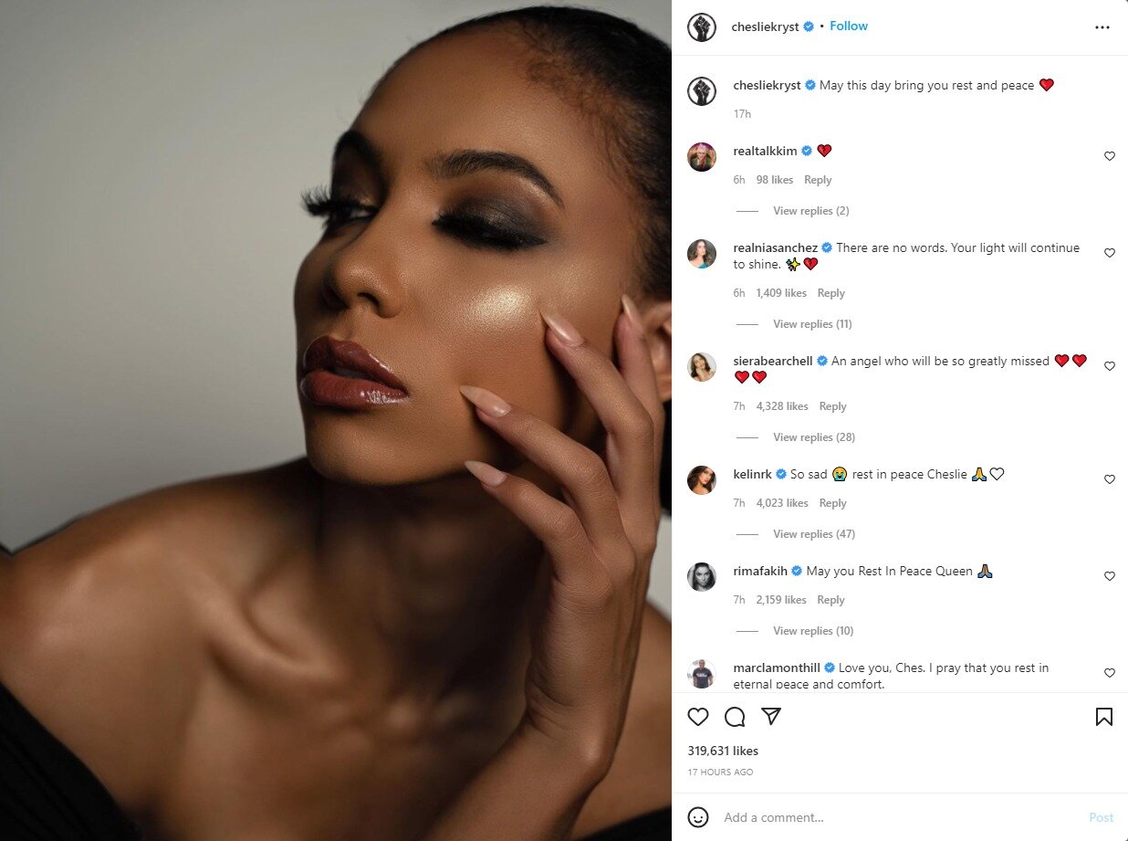 본문 이미지 - 투신 직전 크리스트가 인스타그램에 올린 사진. ⓒ 뉴스1