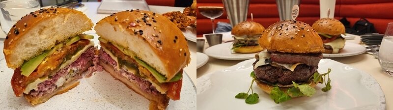 본문 이미지 - 고든램지버거 '헬스키친 버거'(왼쪽)·'1966버거'    2022.1.6 ⓒ 뉴스1 이비슬 기자