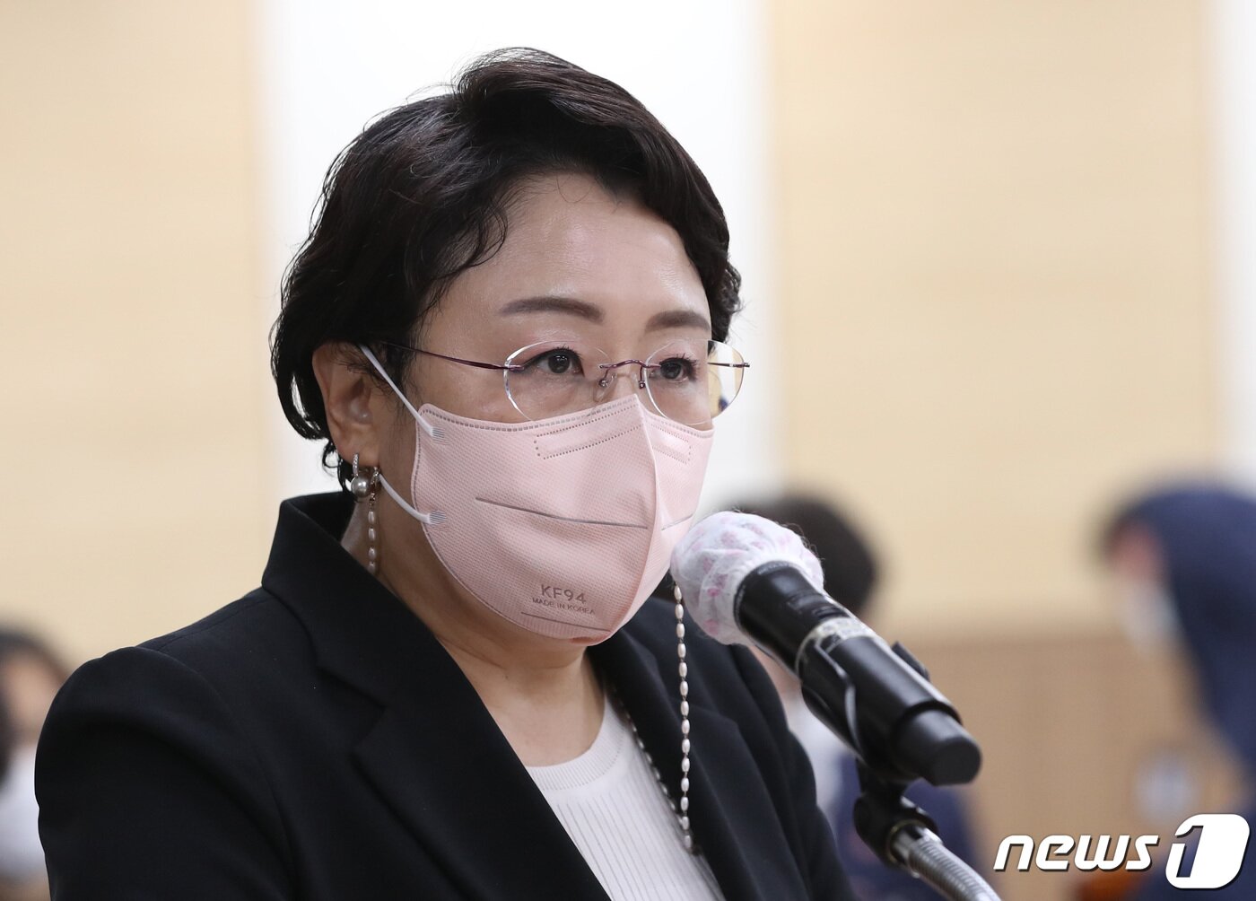 본문 이미지 - 김선민 건강보험심사평가원장이 13일 오전 강원 원주시 국민건강보험공단 본부에서 열린 국회 보건복지위원회의 국민건강보험공단 및 건강보험심사평가원에 대한 국정감사에서 업무보고를 하고 있다. 2022.10.13/뉴스1 ⓒ News1 구윤성 기자