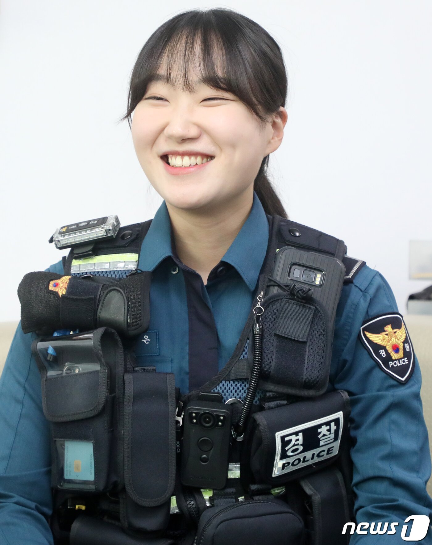 본문 이미지 - 오채은 순경이 21일 전북 전주시 모래내지구대에서 뉴스1 전북취재본부와 인터뷰를 하고 있다. 2022.10.21/뉴스1 ⓒ News1 유경석 기자