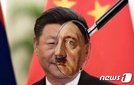 '시진핑을 자세히 보면 히틀러'라는 풍자물 - 레딧 갈무리