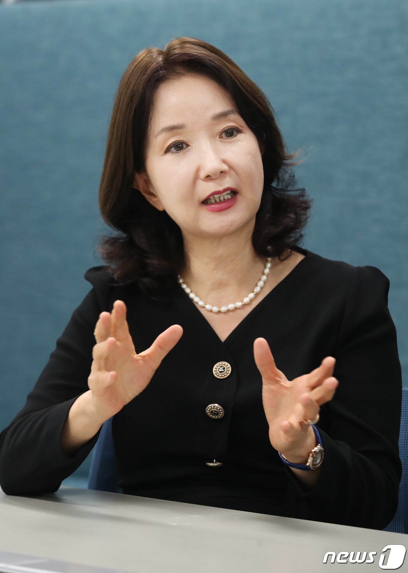 본문 이미지 - 윤채옥 진메디신 대표가 4일 서울 성동구 한양대학교 퓨전테크센터에서 뉴스1과 인터뷰를 하고 있다. 2022.10.4/뉴스1 ⓒ News1 송원영 기자