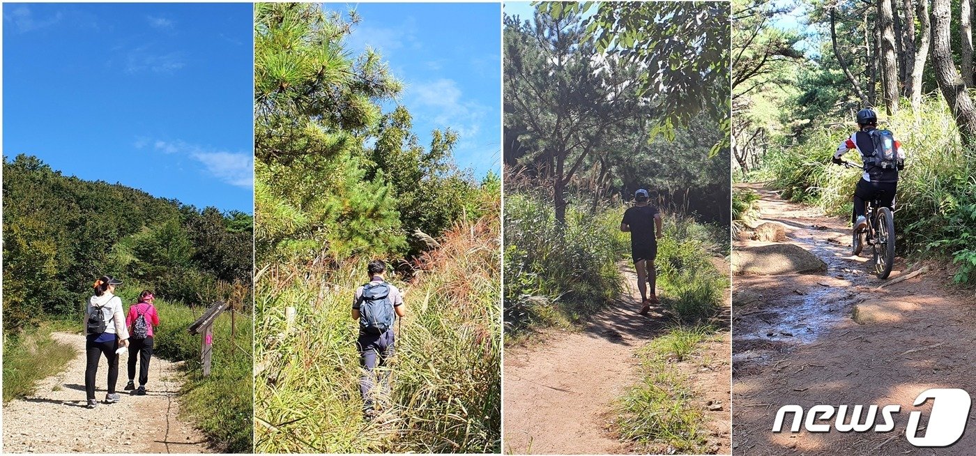 금정산 등산로 이모저모. 산을 배려하는 사람도 있고, 자기도 모르게 산에 부담을 주는 사람도 있다