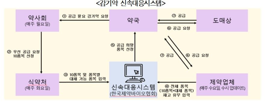 본문 이미지 - 감기약 신속대응시스템(식약처 자료요구 제출자료, 김민석 의원실 제공) 