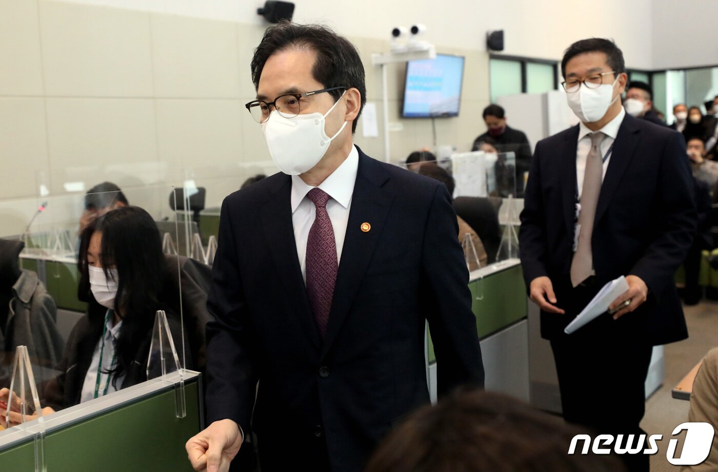 본문 이미지 - 한기정 공정거래위원장이 14일 오전 세종시 정부세종청사에서 열린 취임 후 첫 기자간담회에 참석하고 있다. 2022.11.14/뉴스1 ⓒ News1 김기남 기자
