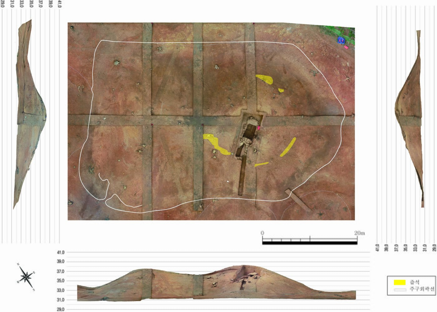 함평 마산리 표산고분군 1호분 분구 평·입면도. &#40;국립나주문화재연구소 제공&#41; 